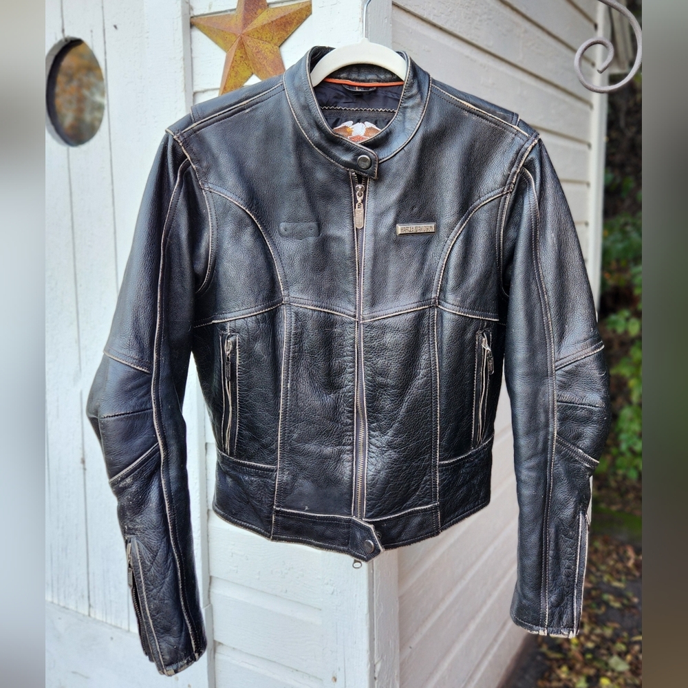 Women's Harley Davidson Black Leather Jacket - Xtreme Trivoli (retired style)